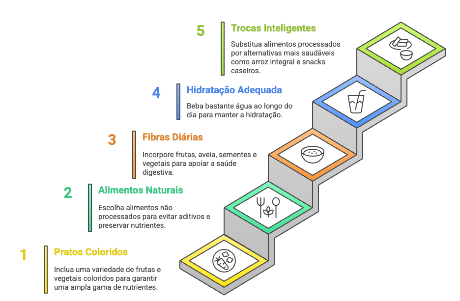 Passos para implementar hábitos alimentares preventivos - guia prático